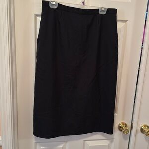 black linen look midi skirt